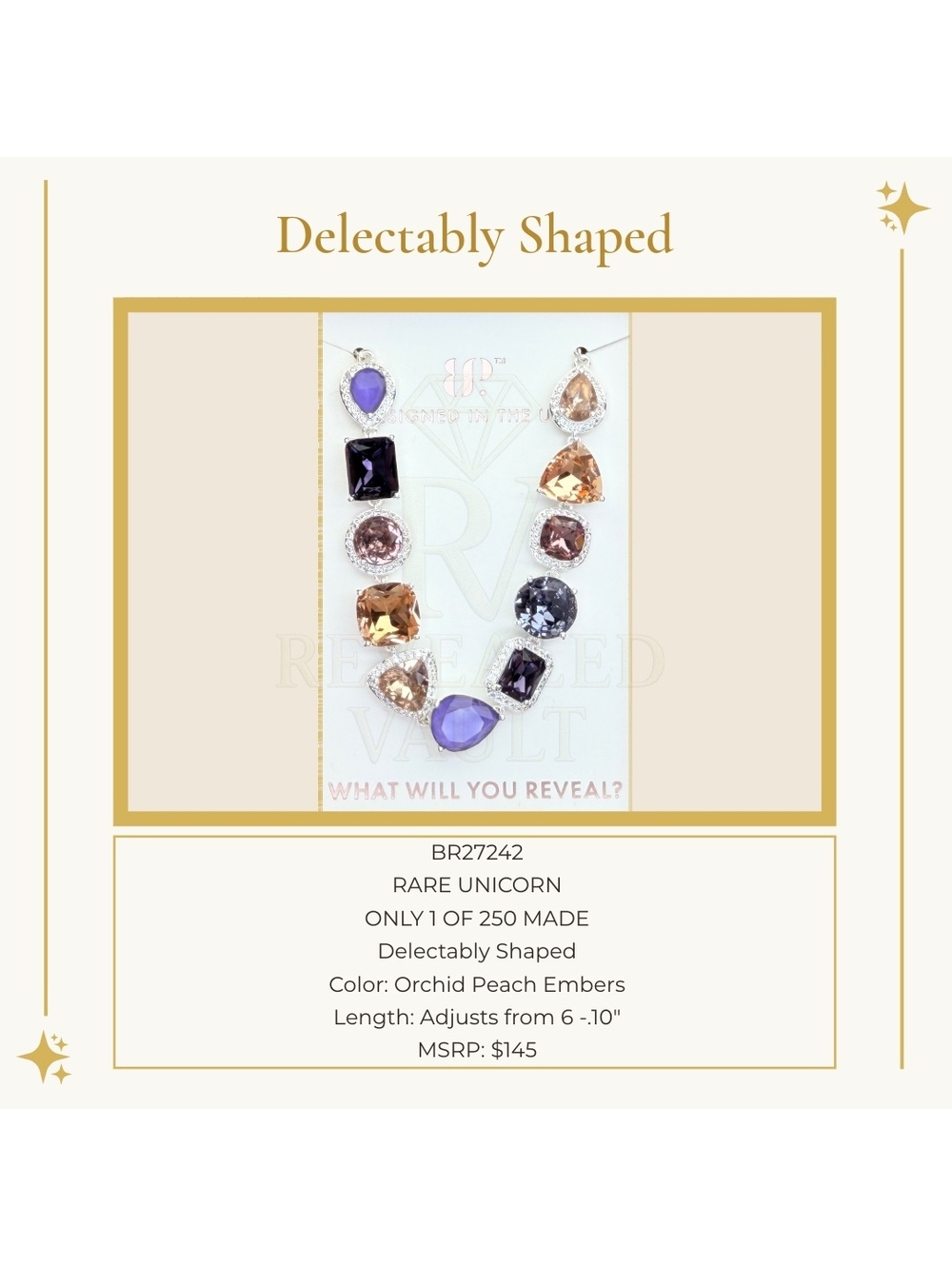 Delectably Shaped Rare Unicorn - Orchid Peach Embers -  Holiday Jewel Candy